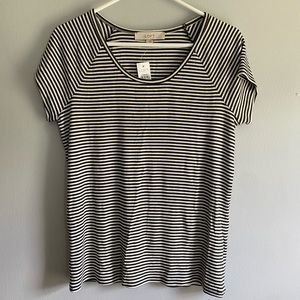 NWT white and green striped t-shirt from Loft
